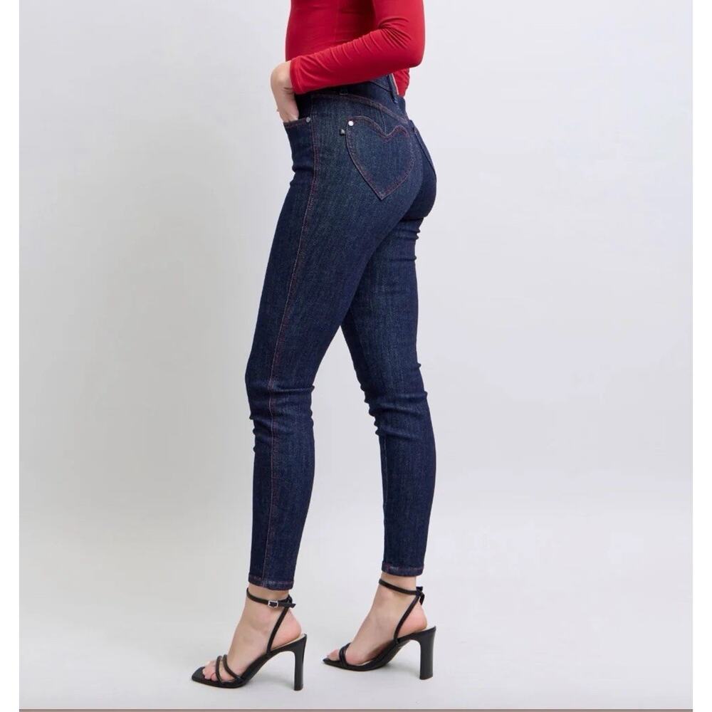 Judy Blue Heart Back Pockets Dark Wash Skinny Jeans Y2K‎ NEW Womens Plus 22W